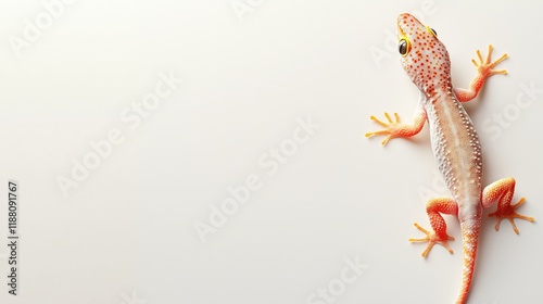 Lizard climbing smooth surface natural setting wildlife photography close-up perspective animal behavior observation photo