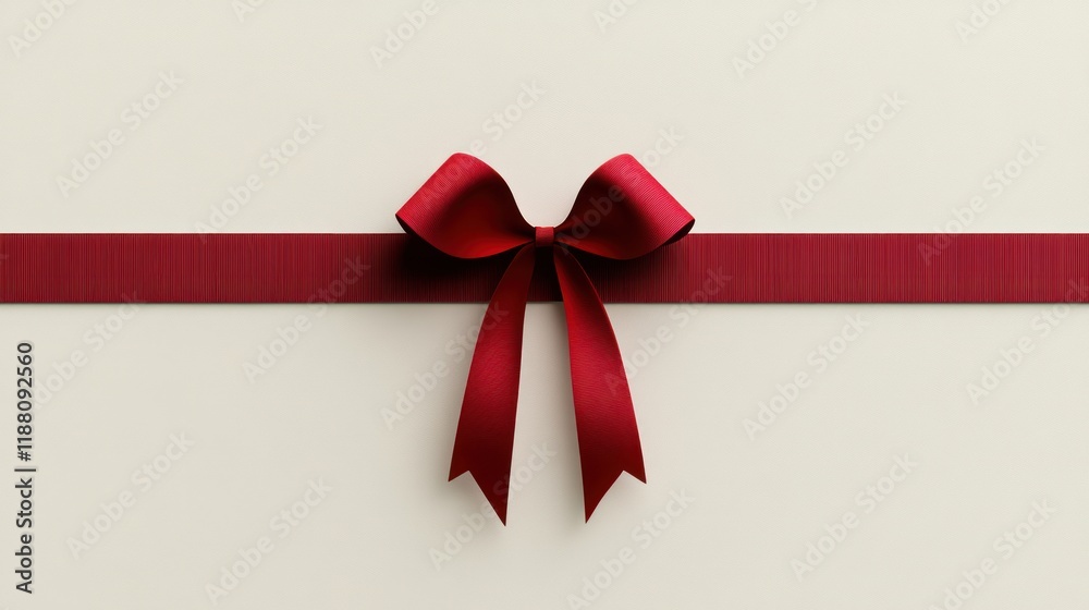 Red Ribbon and Bow Isolated on White Background for Gift Wrapping and Decoration Red Ribbon and Bow Isolated on White Background for Gift Wrapping and Decoration
