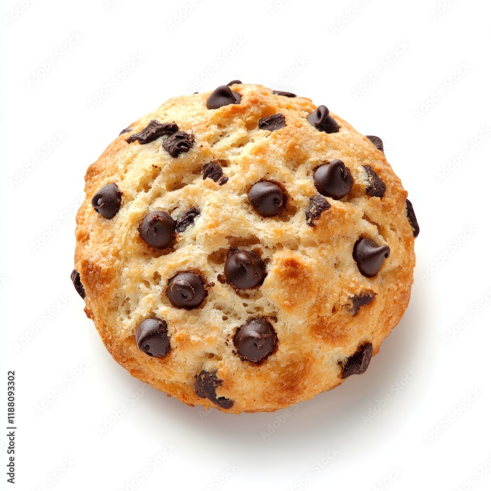 Crispy Chocolate Chip Biscuit, isolated on the white background. Crispy Chocolate Chip Biscuit, isolated on the white background.