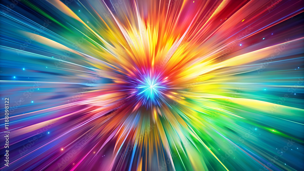 Fototapeta premium Abstract Psychedelic Art. Vibrant Light Burst