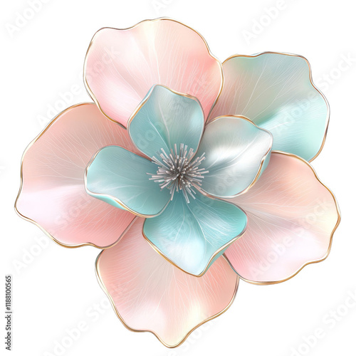 Elegant floral artwork featuring soft pastel colors digital illustration modern art creative design photo