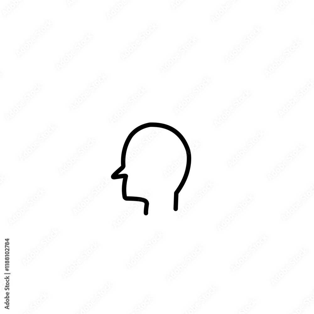 Simple Head Line Icon Simple Head Line Icon