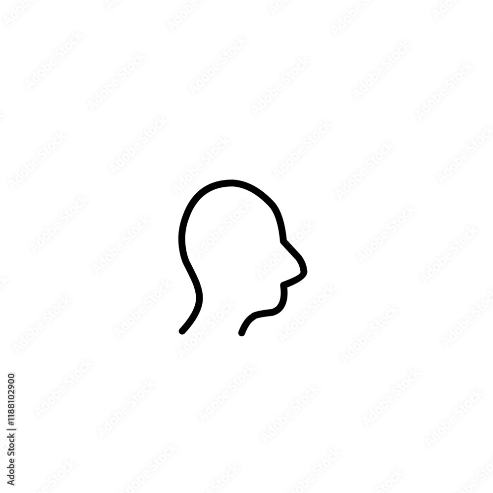 Simple Head Line Icon Simple Head Line Icon
