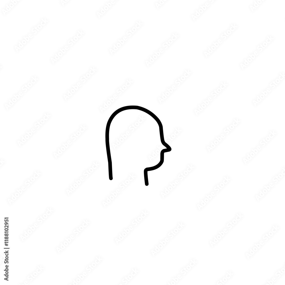 Simple Head Line Icon Simple Head Line Icon