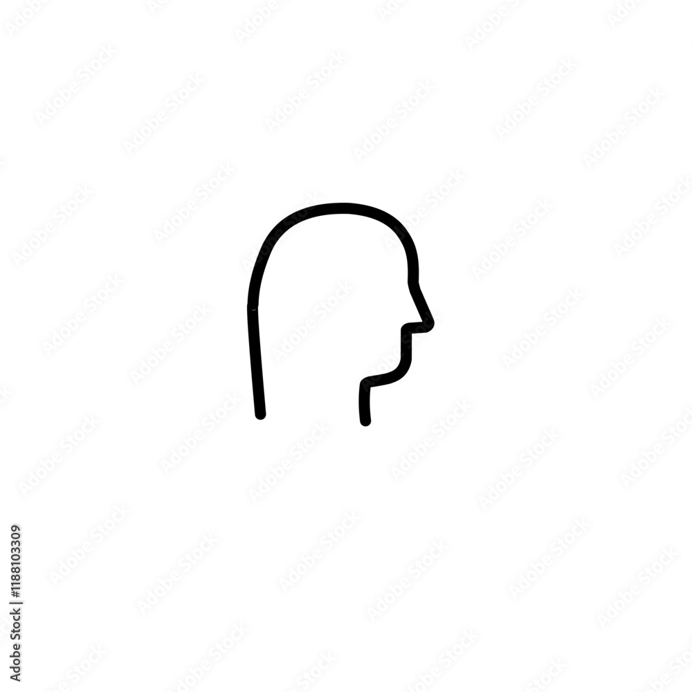Simple Head Line Icon Simple Head Line Icon