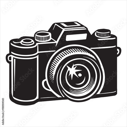 Photo Camera silhouette Design, Camera Vector illustration, Cameraman clipart Graphic
