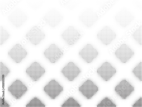Geometric pattern of black squares on a white background.Seamless in one direction. Option with an average fade out.The Scale transformation method.