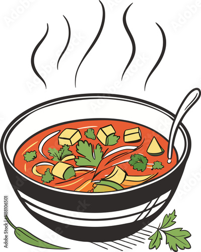 Spicy Soup Bowl Illustration