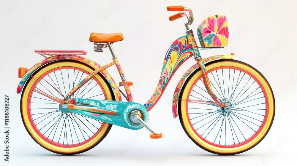 Fototapeta premium Colorful decorated bicycle.