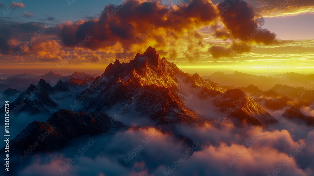 Fototapeta premium sunset in the mountains