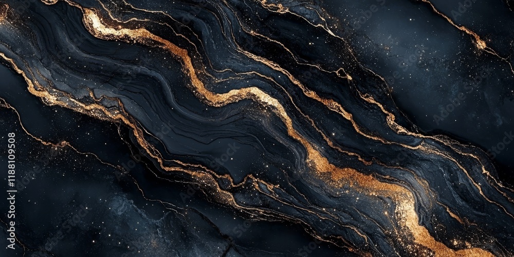 An abstract texture featuring black marble with golden veins against a dark backdrop creates a striking visual design, highlighting rich contrasts and elegant details. An abstract texture featuring black marble with golden veins against a dark backdrop creates a striking visual design, highlighting rich contrasts and elegant details.