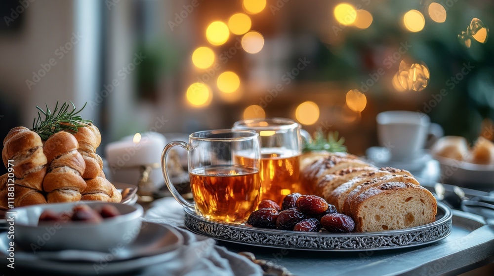 Warm Evening Tea Bread And Dates Festive Gathering Warm Evening Tea Bread And Dates Festive Gathering