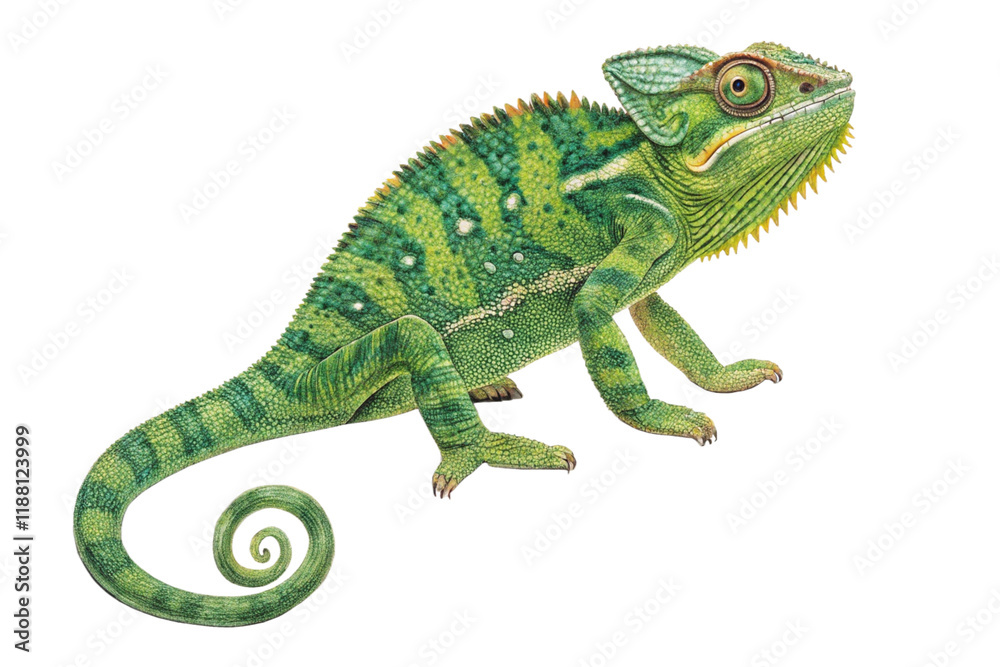 Fototapeta premium Chameleon isolated on transparent background.