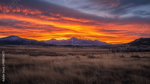 sunset over a mountain range