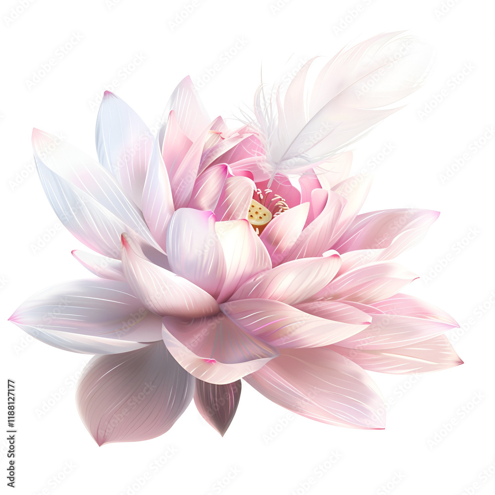 Fototapeta premium Lotus Flower Arrangement Clipart Vector Illustration