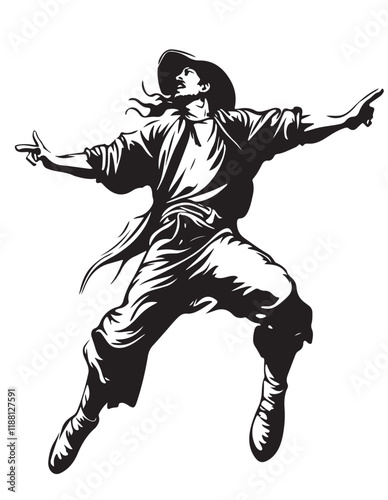 drawing_of_a pirates_one_color_logo_black and white 