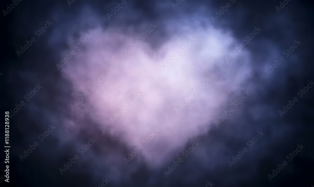 Heart-shaped cloudscape at night, atmospheric backdrop, romantic design element Heart-shaped cloudscape at night, atmospheric backdrop, romantic design element