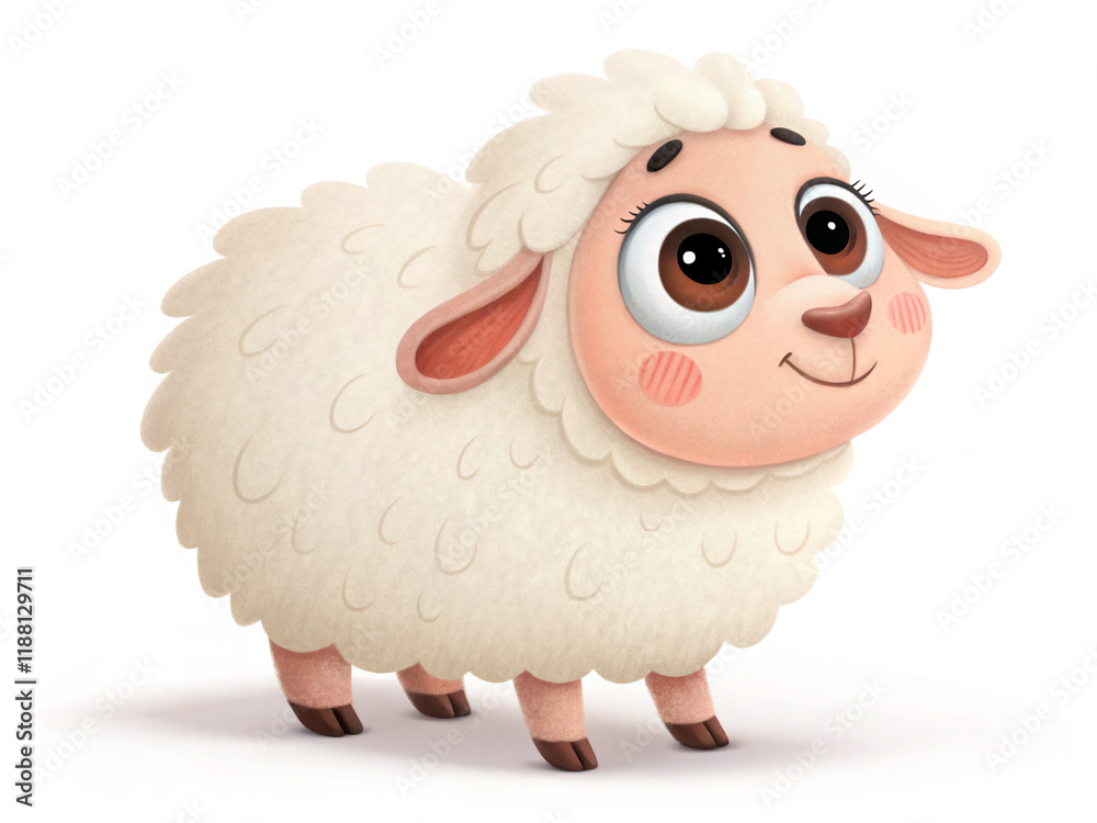 Obraz premium sheep cartoon. sheep, cartoon, animal, lamb, vector, farm, illustration, wool, funny, cute, white, art, black, baby, isolated, mammal, nature, ram, drawing, fun, love, happy, character, icon, domestic