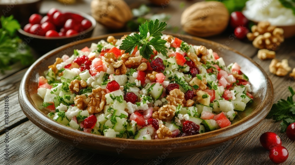 Festive cranberry walnut salad. (1) Festive cranberry walnut salad. (1)