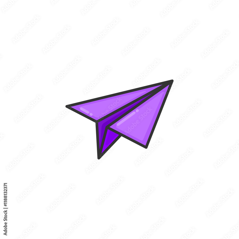 Illustration of a Purple Paper Airplane with a Simple White Background Illustration of a Purple Paper Airplane with a Simple White Background