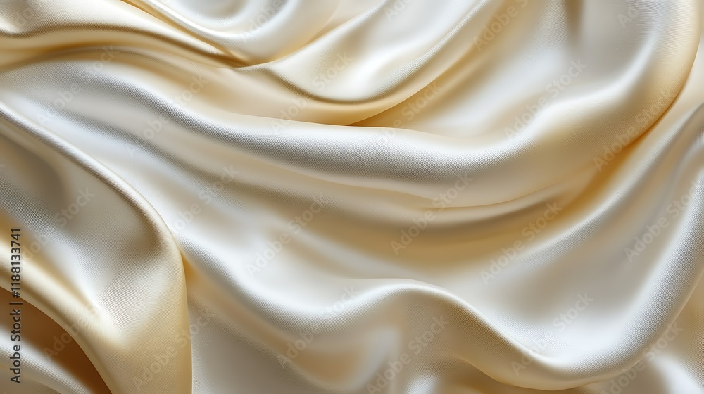 Obraz premium Luxurious champagne silk fabric drapes. Background texture for design