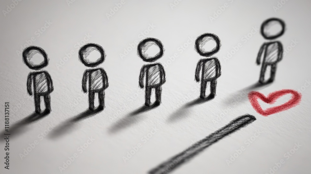 Stick figures engaged in decision making, illustrating a pro and con list, highlight the importance of visual aids in the decision making process with a creative and informative approach.