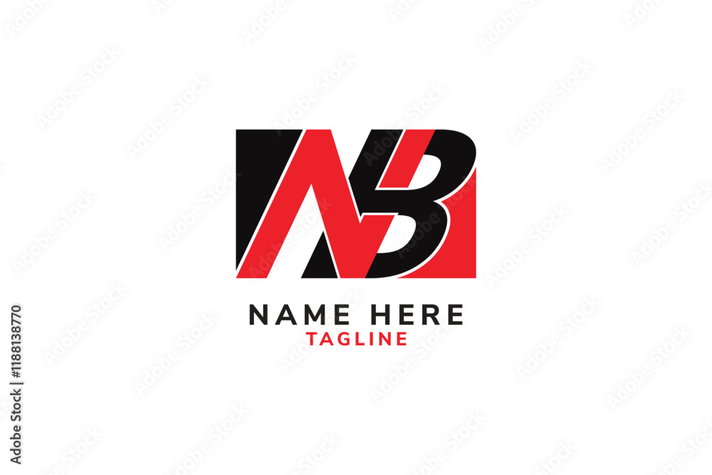 Obraz premium NB logo in black and red color