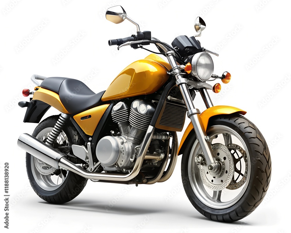 yellow motor bike isolated on a white background yellow motor bike isolated on a white background