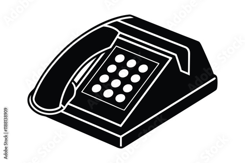 Cordless landline telephone vector art silhouette.eps