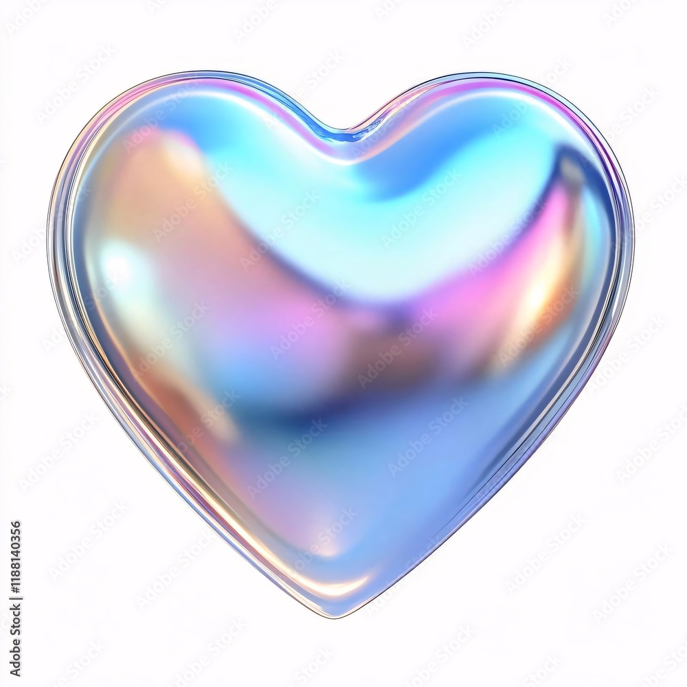 Iridescent heart graphic design element. Iridescent heart graphic design element.