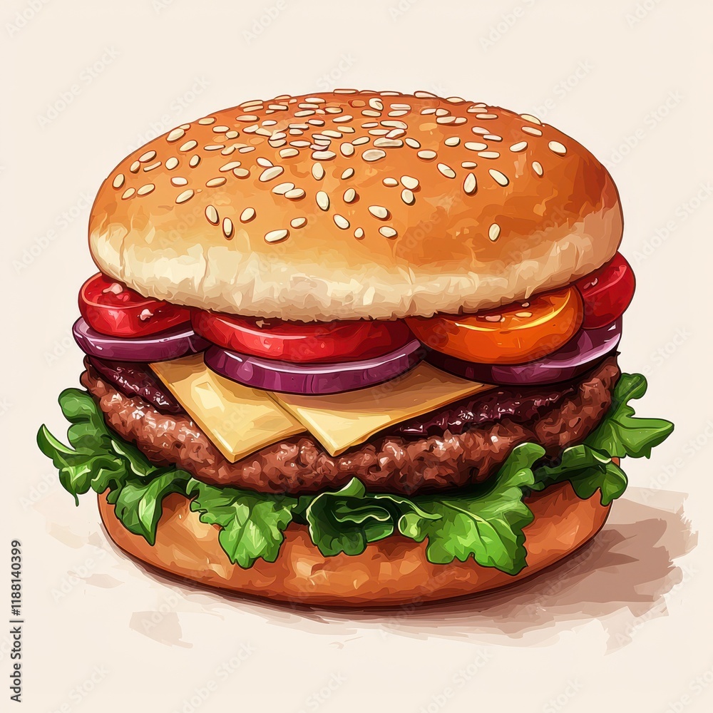 Delicious vegan burger art digital game design colorful creative cuisine studio environment plant-based concept Delicious vegan burger art digital game design colorful creative cuisine studio environment plant-based concept