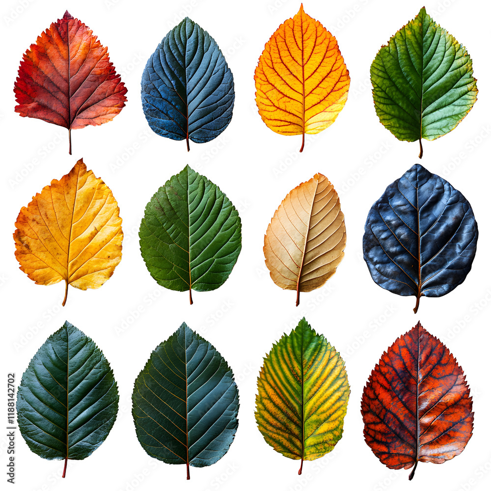 Fototapeta premium Autumn Leaves Collection: Colorful Fall Foliage