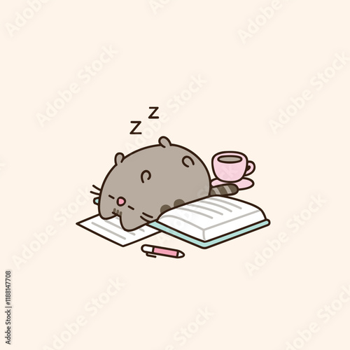 Pusheen cat time to learn