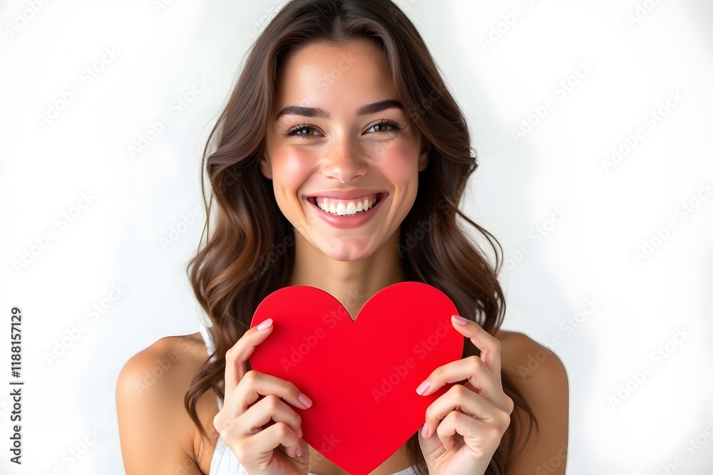 woman holding heart smiling cute and adorable isolated on white background woman holding heart smiling cute and adorable isolated on white background