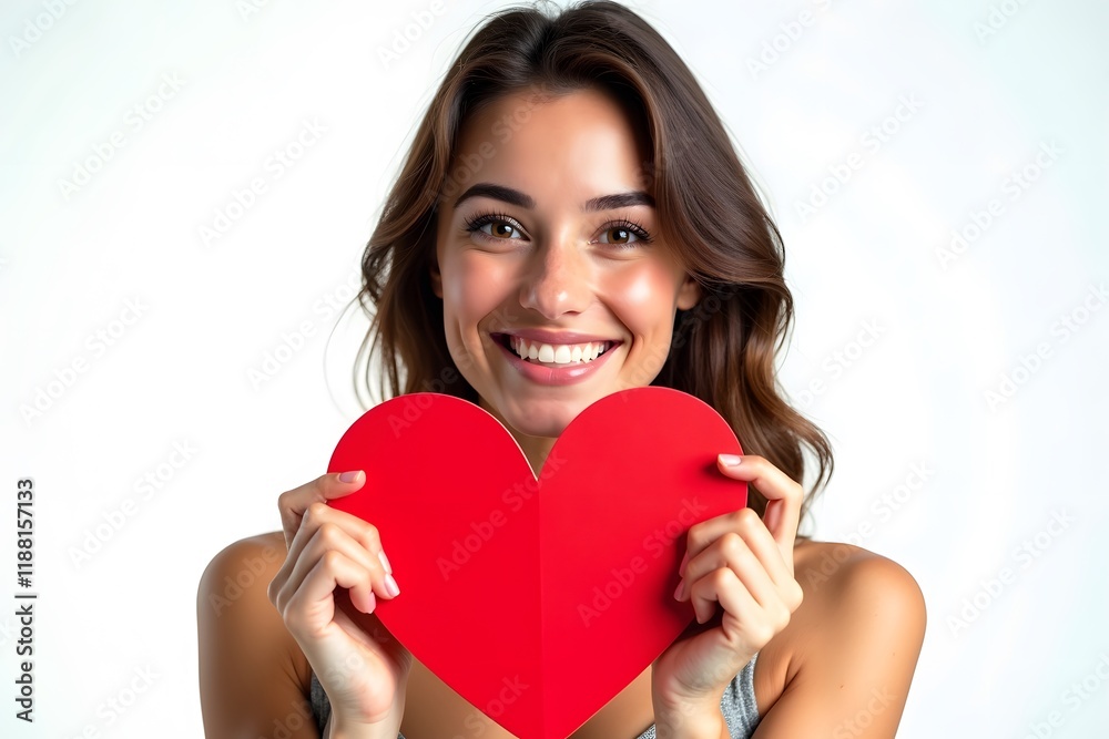 woman holding heart smiling cute and adorable isolated on white background woman holding heart smiling cute and adorable isolated on white background