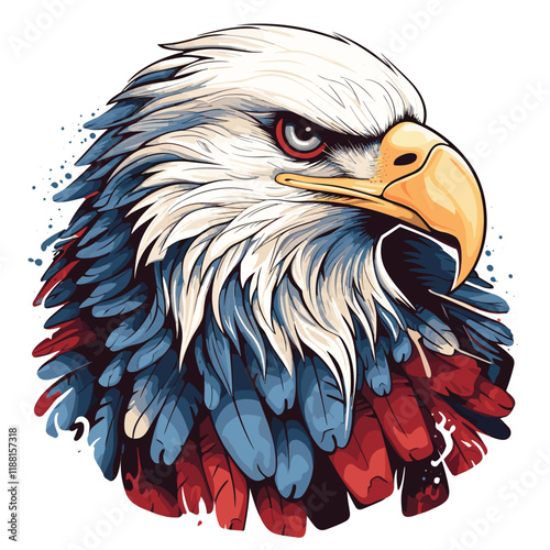 Freedom eagle bird vector illustration symbol animal american wing hawk design graphic a