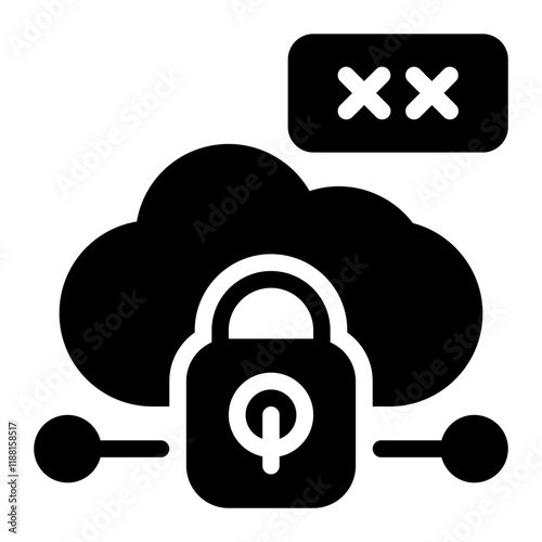 Cloud Lock Solid Icon
