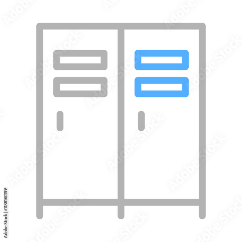 School or gym locker icon. Concept of storage, security, and organization.
