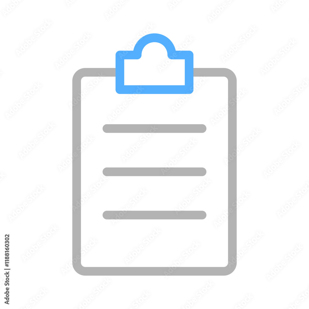 Clipboard icon with lined paper. Concept of checklist, planning, and organization. Clipboard icon with lined paper. Concept of checklist, planning, and organization.