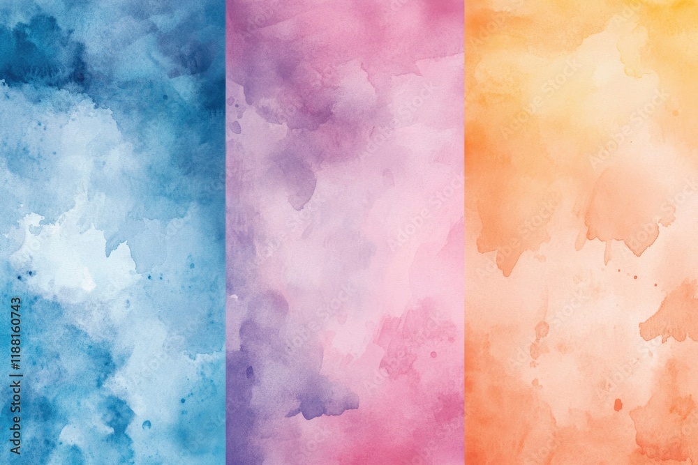Fototapeta premium Watercolor abstract hand painted backgrounds collection.