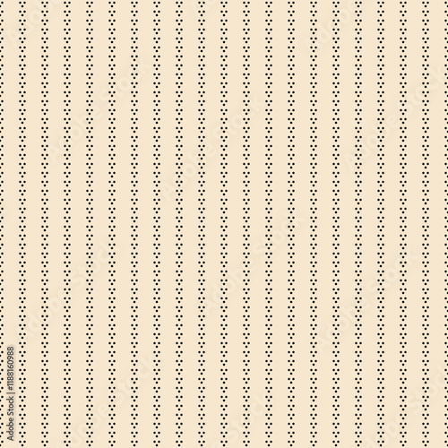 Black and champagne colors seamless striped pattern with mini dots
