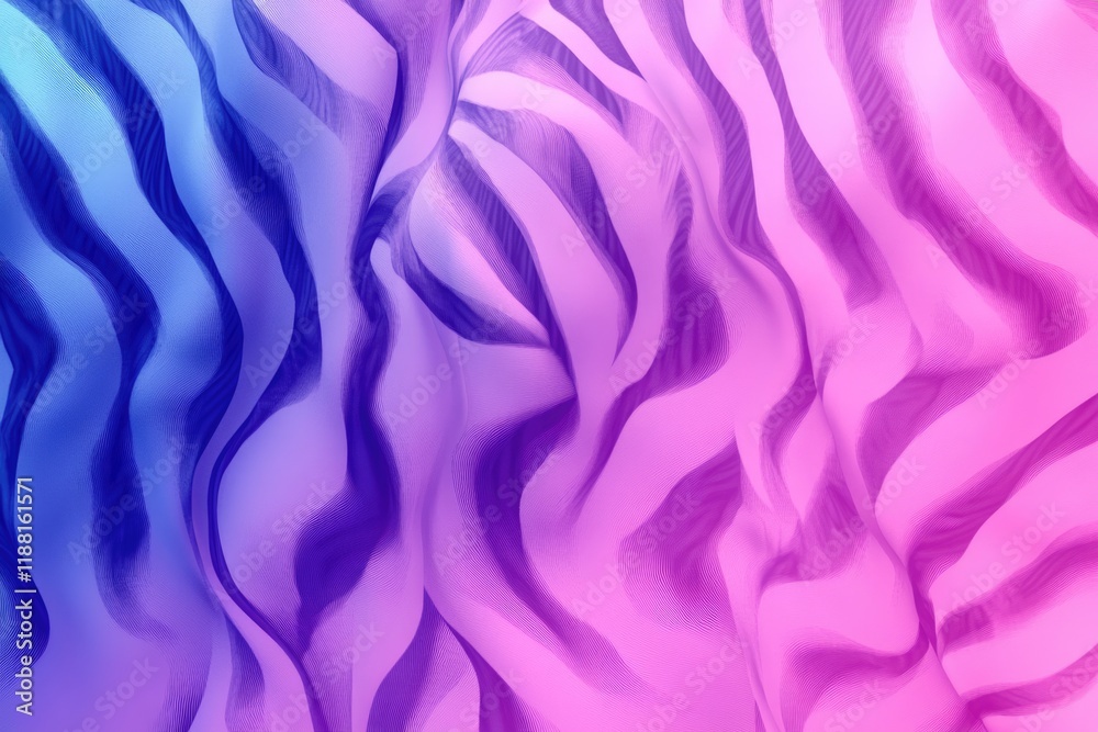 Fototapeta premium Blue purple pink zebra pattern. Degrade pink animal print as background.