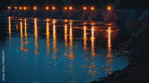 Wallpaper Mural Serene Night Reflections of Lights on Calm Water Surface Torontodigital.ca
