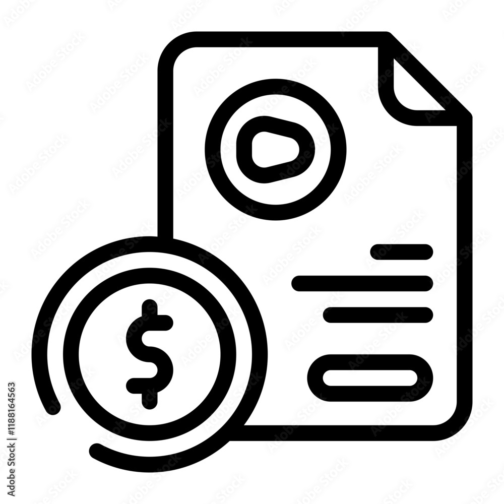 Film Budget Line Icon