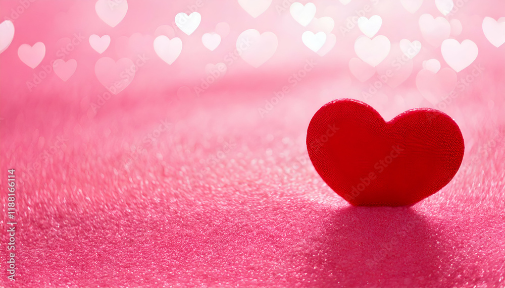 A red heart on a beautiful pink background, symbolizing love for Valentine's Day A red heart on a beautiful pink background, symbolizing love for Valentine's Day