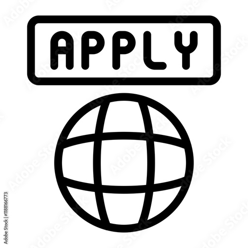 Global Network Line Icon