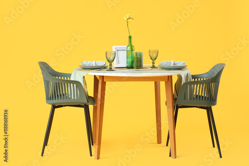 Served restaurant table wit...