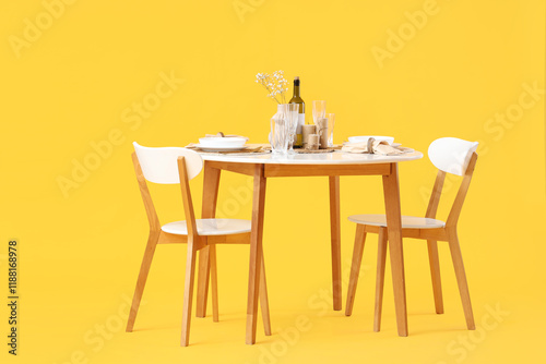 Served restaurant table wit...