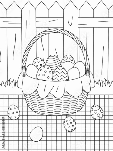 happy easter, easter bunny coloring page. 300dpi printable. vol 1.