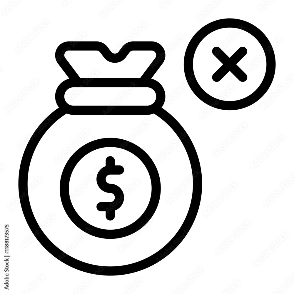 Money Bag Line Icon Money Bag Line Icon